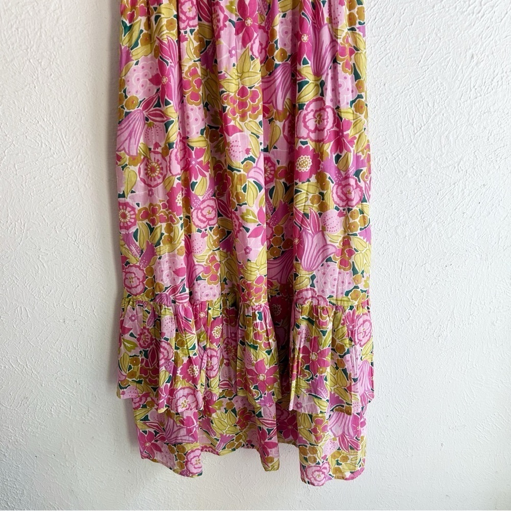 Banjanan Quant Floral Smocked Puff Sleeve Maxi Dress Cotton Medium romantic - Picture 4 of 9